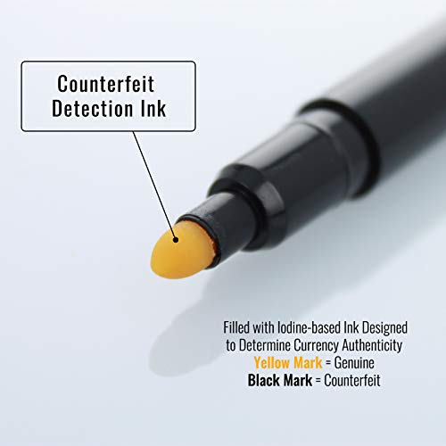 Counterfeit Currency Money Detector Pen, Fake Bill Checker for US Dollar and International Currency Quick Detection for Retail Cashiers Small Business Bank Tellers
