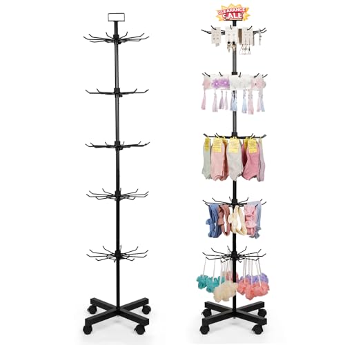 5 Tier Retail Display Stand Store Display Rack, Black - color: Black