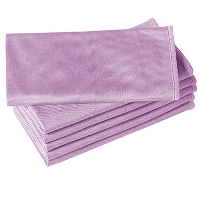 Puomue 6 Pack Microfiber Glass Cleaning Cloth, 16 Inch x 16 Inch, Lint Free Quickly Clean Window, Glasses, Windshields, Mirrors, and Stainless Steel, Pink - color: Pink