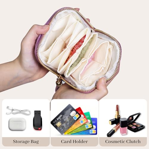 Stratalife Small Travel Jewelry Case, Velvet Storgae Pouch - color: Purple