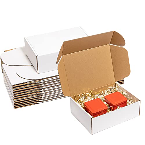Wowxyz Shipping Boxes 12x9x4 Inches 20 Pack Corrugated Cardboard Mailing Boxes for Small Business - Medium White Literature Mailer Packaging Supplies - size: 12x9x4"