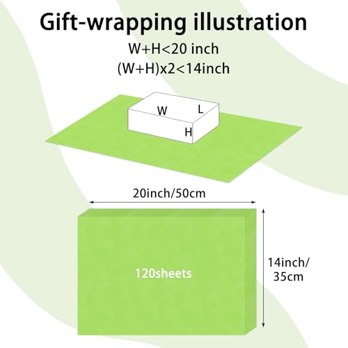120 Sheets 14 x 20 Inch Lime Green Tissue Paper for Gift Bag - color: Lime Green