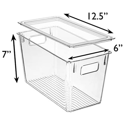 ClearSpace Plastic Storage Bins with Lids for Pantry & Fridge, 4 Pack - size: 4 Pack