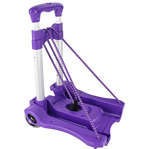 Sutekus Folding Hand Truck and Dolly 110-lbs Lightweight Portable Luggage Cart for School Travel Office Moving (Purple) - color: Purple