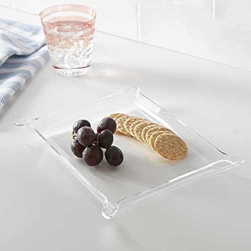 Huang Acrylic Clear Multi-use Valet Tray | Great for Snacks, Candy, Jewelry, Keys, Wallets, and More | Display in The Kitchen, Living Room, Bedroom, or Bathroom | Medium 10" x 8" - size: 9.5" x 7.5" x 1"