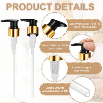 uxcell Soap Dispenser Pump Heads Gold/Black 12 Pcs Pcs - color: Gold/Black, size: 24/410