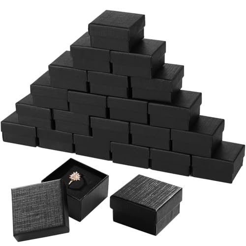 200 Pcs Cardboard Jewelry Gift Boxes Bulk, 2 x 2 in Black Boxes