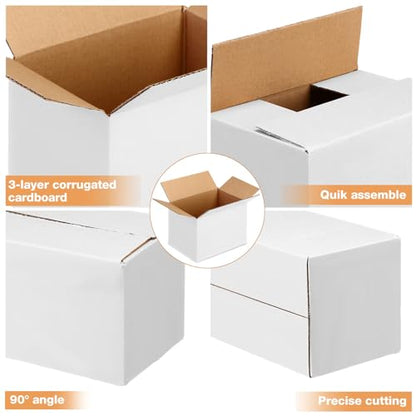 Yeaqee 72 Pcs 6 x 4 x 4 Inch Shipping Boxes for Small Business,White - color: White, size: 6 x 4 x 4 Inch