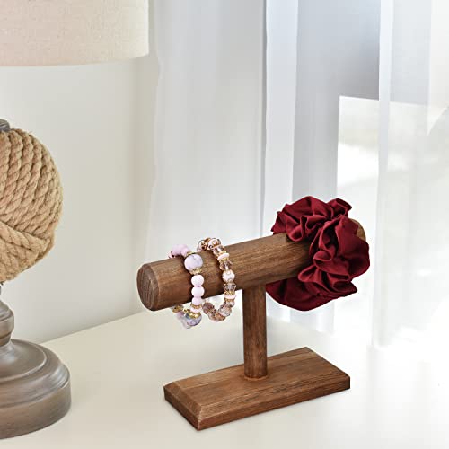 MOOCA 2-Piece Wooden Bracelet Display Stand, Watch Holder for Showcase - color: 3) Brown