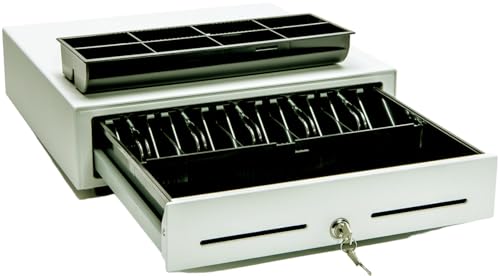 Star Micronics CD3-1616 5 Bill / 8 Coin Value Series Cash Drawer with 2 Media Slots and Included Cable (16" x 16") - White - color: White