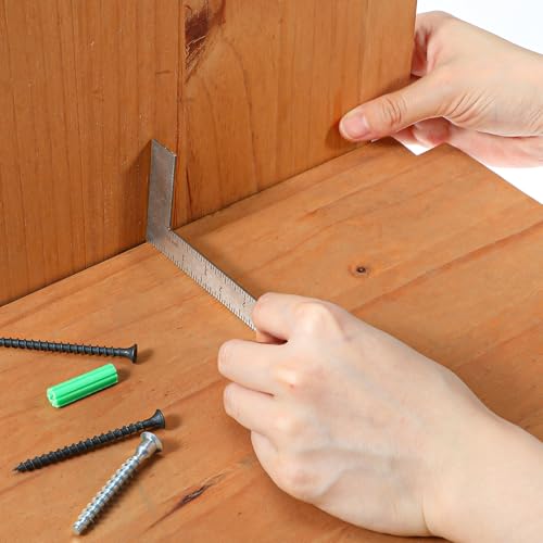 Mabor L Shaped Ruler Mini Measuring Tool, 2 inch by 4 inch Square Ruler 90 Degree Square L Rulers Framing Measuring Tools for Engineers Carpenter