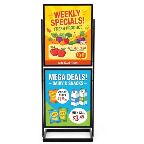 Gisafai 1 Pcs 1 Pcs 2 Tier Sign Holder Floor Stand 22x28 Double Sided