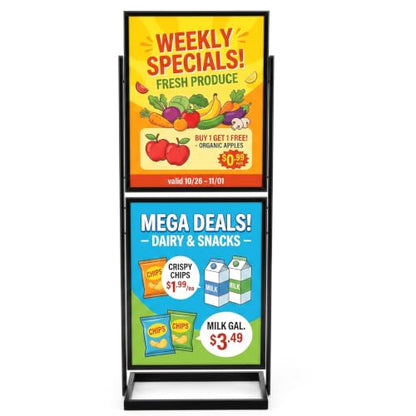 Gisafai 1 Pcs 1 Pcs 2 Tier Sign Holder Floor Stand 22x28 Double Sided