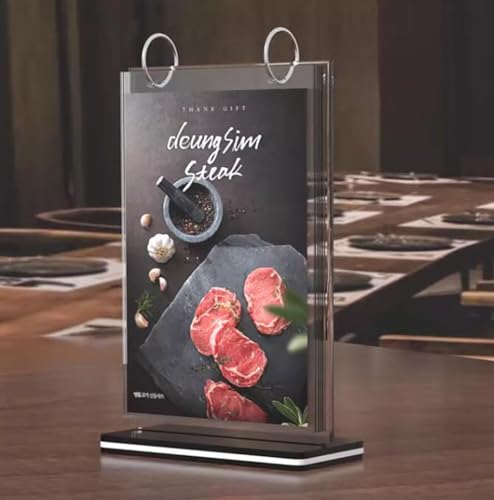 A5 T-shaped multi-page flip acrylic sign holder, menu / photo / advertising / drink display stand