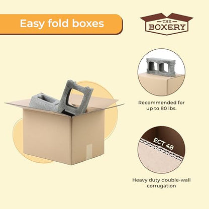 The Boxery 10"x7.5"x6.5" Heavy Duty Double Wall (ECT48) Boxes - 25 Count - size: 10x7.5x6.5"-25 PACK