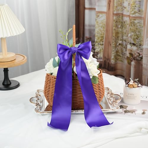 Purple Double-Faced Satin Ribbon, 3 Inch x 10 Yards - color: Regal Purple