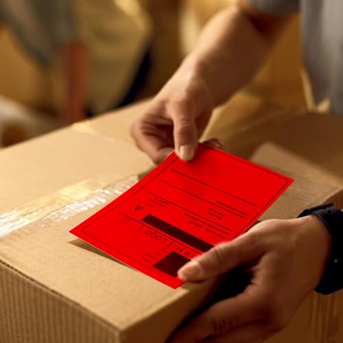 Red Thermal Labels 4 × 6 Inch Waterproof Vinyl Stickers 250 PCS - color: Red