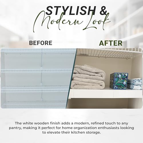 Wooden Shelf Covers for 16-Inch Deep Wire Racks, 1, White, 36"W x 16"D - color: White
