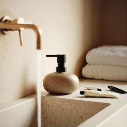 10oz Ceramic Hand Soap Dispenser, Elegant Liquid Soap Dispenser for Bathroom Countertop, Heavy & Sturdy Dish Soap Dispenser for Kitchen (Brown) - color: Brown