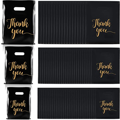 Mimorou 200 Pcs Thank You Merchandise Bags Thank You Gift Bags,Black