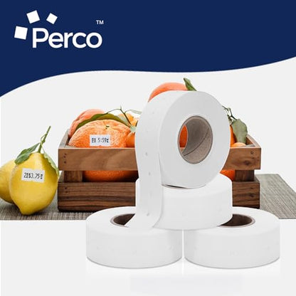 Perco 1 Line White Labels - 4,000 Blank Price and Date Gun Labels for Perco Lite, X, Plus and Pro 1 Line Price and Date Guns - 4 Rolls - Made in USA (Pack of 2) - size: 4 Rolls (Pack of 2)