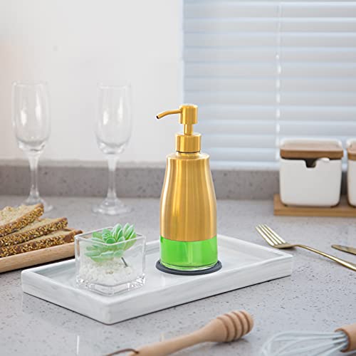 Gaussra Gold Soap Dispenser with Coaster and Stickers - 11 OZ / 320 ML - color: Brushed Gold
