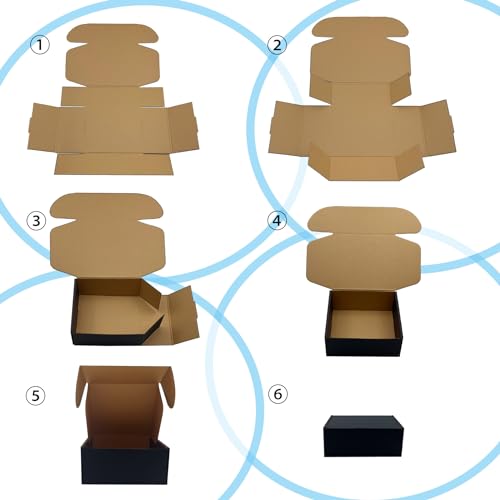 24 Pack 9x6x3 inches Black Shipping Boxes, Cardboard Packaging Mailing Box - size: 9x6x3 Inches