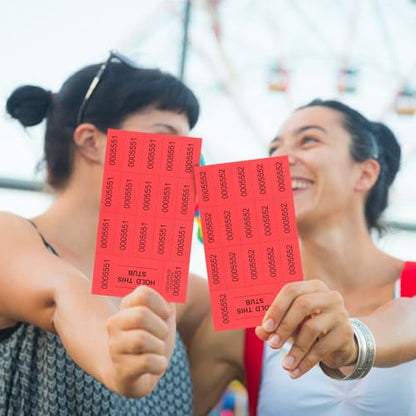 Kosiz 15 Bid 504 Raffle Ticket Sheets Chinese Auction Tickets, Red - color: Red, size: 15 Bid