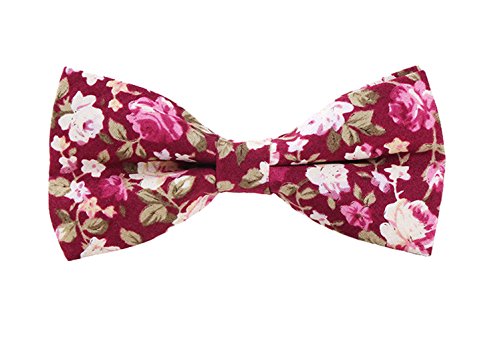 LEVAO Men's Cotton Floral Printing Bow Tie - color: Mix 3