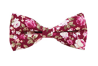 LEVAO Men's Cotton Floral Printing Bow Tie - color: Mix 3
