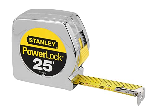STANLEY Tape Measure, Chrome, 25-Foot (33-425) - size: 7.6 m