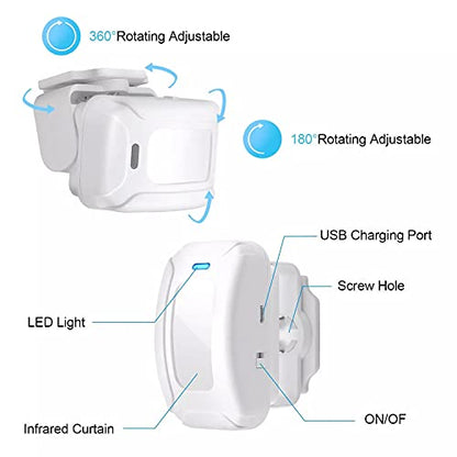 Hendun Motion Sensor Door Bell Chime for Business, Commercial Ring Bell - color: 1 Receiver & 2 Transmitters