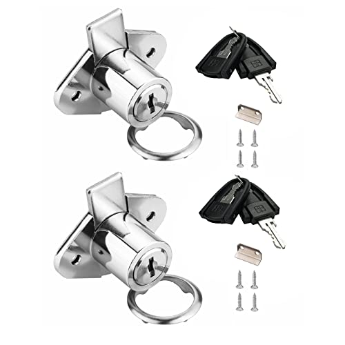 XIEHE 801 Office Furniture Drawer Lock Cabinet Door Locker with 2 Keys 888 (2 Packs, Chrome, keyed alike2) - color: Chrome, 2PACK, size: 801 Keyed alike