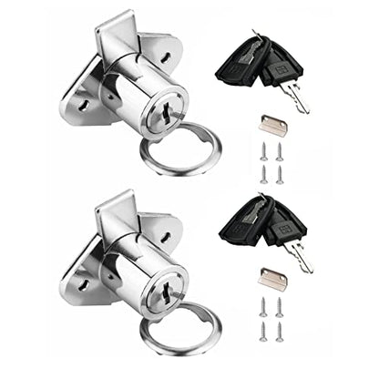 XIEHE 801 Office Furniture Drawer Lock Cabinet Door Locker with 2 Keys 888 (2 Packs, Chrome, keyed alike2) - color: Chrome, 2PACK, size: 801 Keyed alike