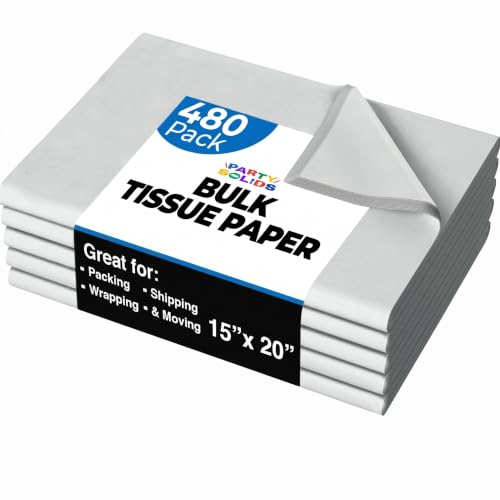 Party Solids Gray Tissue Paper for Gift Bags 15" X 20" 480 Sheets - color: Gray, size: 15" X 20"