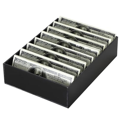 Hipiwe Cash Storage Tray Money Organizer with Removable Dividers, 8 Slots