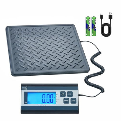 Smart Weigh Digital Shipping Scale, 440 lb x 1 oz, Black Steel Platform - color: 440 lbs Stamping
