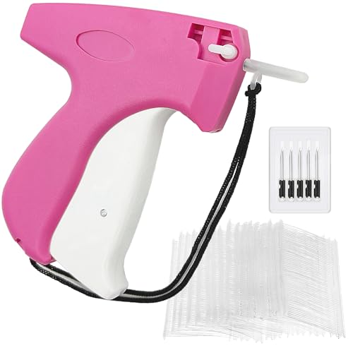 Tagging Gun for Clothing, Tagging Gun Kit with 1600pcs 1" Barbs Fasteners and 6 Needles, Price Tag Gun, Standard Retail Price Tag Attacher Gun Kit, Clothes Tagging Gun - color: Pink Tag Gun