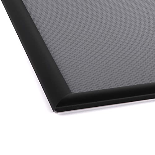 M&T Displays Snap Poster Frame 17x22 Inch Black 0.59" Aluminum Profile Front Loading Wall Mounting Picture Photo Document Certificate Sign Holder Mitered Corner Anti Glare Cover - color: Black