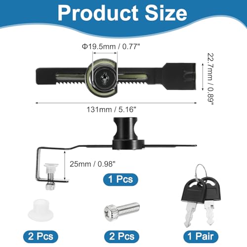 1" Luminous Sliding Glass Door Ratchet Lock Fit 0.39-0.79" Black - color: Black, size: 1 Inch