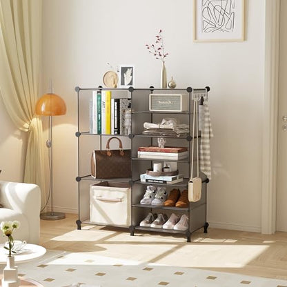 AWTATOS 6 Cube Closet Organizer Storage Shelves, Grey - color: Grey