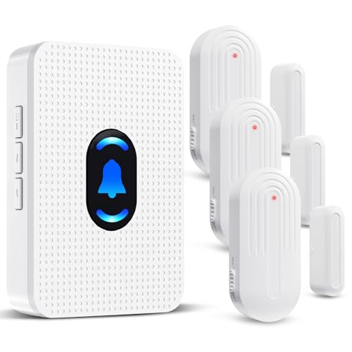 Daytech Wireless Door Chime Alarm System - 800ft Long Range, 20 Melodies, 5 Volume Levels, 3 Sensors + 1 Receiver for Business, Home & Office Entry Alerts - color: 3 Sensors + 1 Receiver