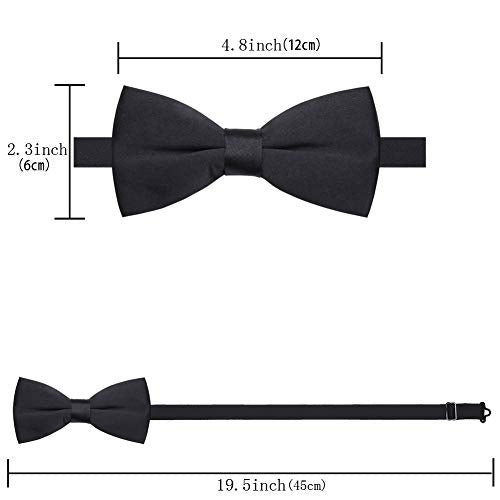 AUSKY 8 PACKS Elegant Adjustable Pre-tied Bow Ties for Men Boys (1&4&5&6&8 Pack for option) - color: Black Bow Tie 1 Pack