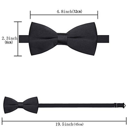 AUSKY 8 PACKS Elegant Adjustable Pre-tied Bow Ties for Men Boys (1&4&5&6&8 Pack for option) - color: Black Bow Tie 1 Pack