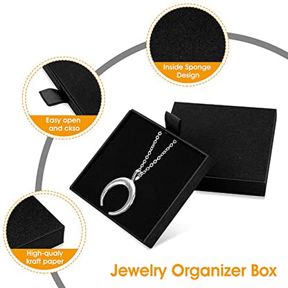 Yolev 2 Pack Jewelry Gift Boxes Cardboard Jewelry Boxes, 2.9x3.1x0.7Inch Small Gift Boxes for Bracelets Earrings Necklaces Jewelry Gift (Black) - color: Black