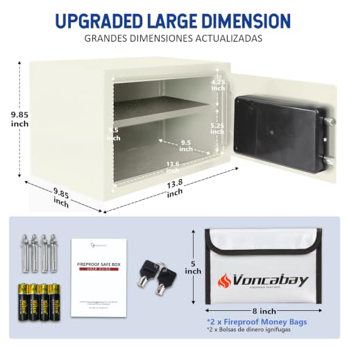 Voncabay Money Safe Box for Home with Digital Keypad, 0.8 Cu. Ft., White - color: White, size: 0.8 Cubic Feet