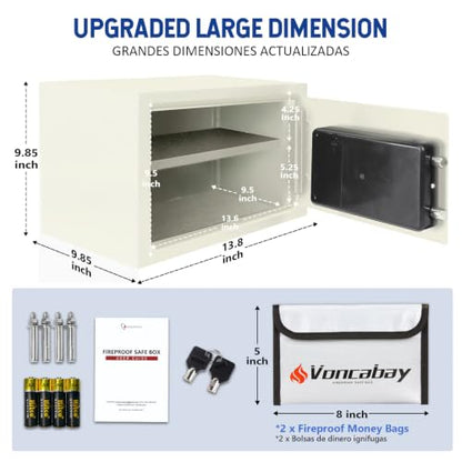 Voncabay Money Safe Box for Home with Digital Keypad, 0.8 Cu. Ft., White - color: White, size: 0.8 Cubic Feet