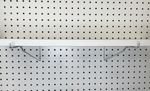MEGA Heavy Duty Steel Shelf Brackets for Pegboard (2, 14") - size: 14 Inch