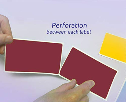 NextDayLabels 500 Rectangle Stickers, Color Coding Labels Roll, (3" x 5") - color: Burgundy