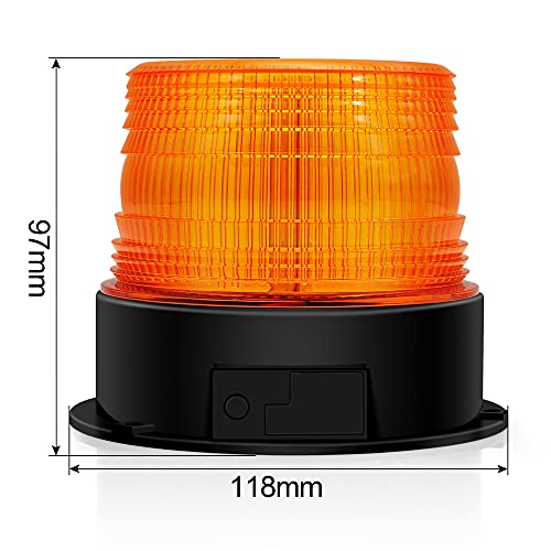 AnTom 2PCS Wireless Strobe Light Amber Warning Beacon Light for Trucks - color: Amber 2PCS